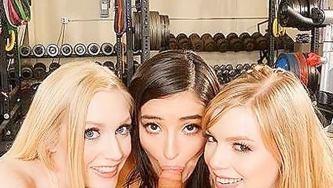 Dolly Leigh, Emily Willis And Emma Starletto In Nasty Foursome In The Gym With Three Sexy